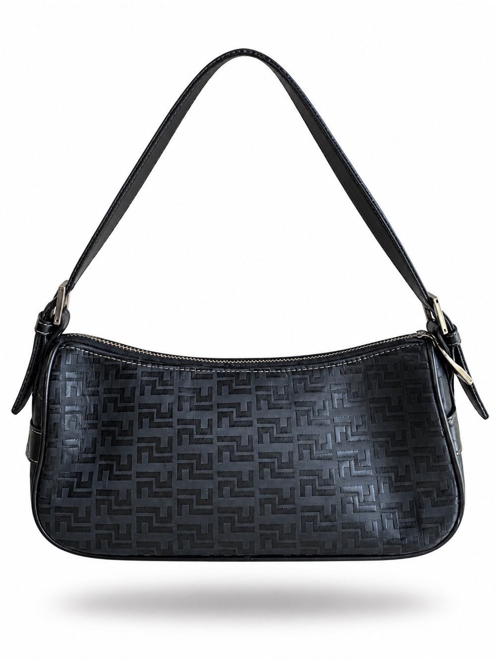 Black Patterned Shoulder Bag